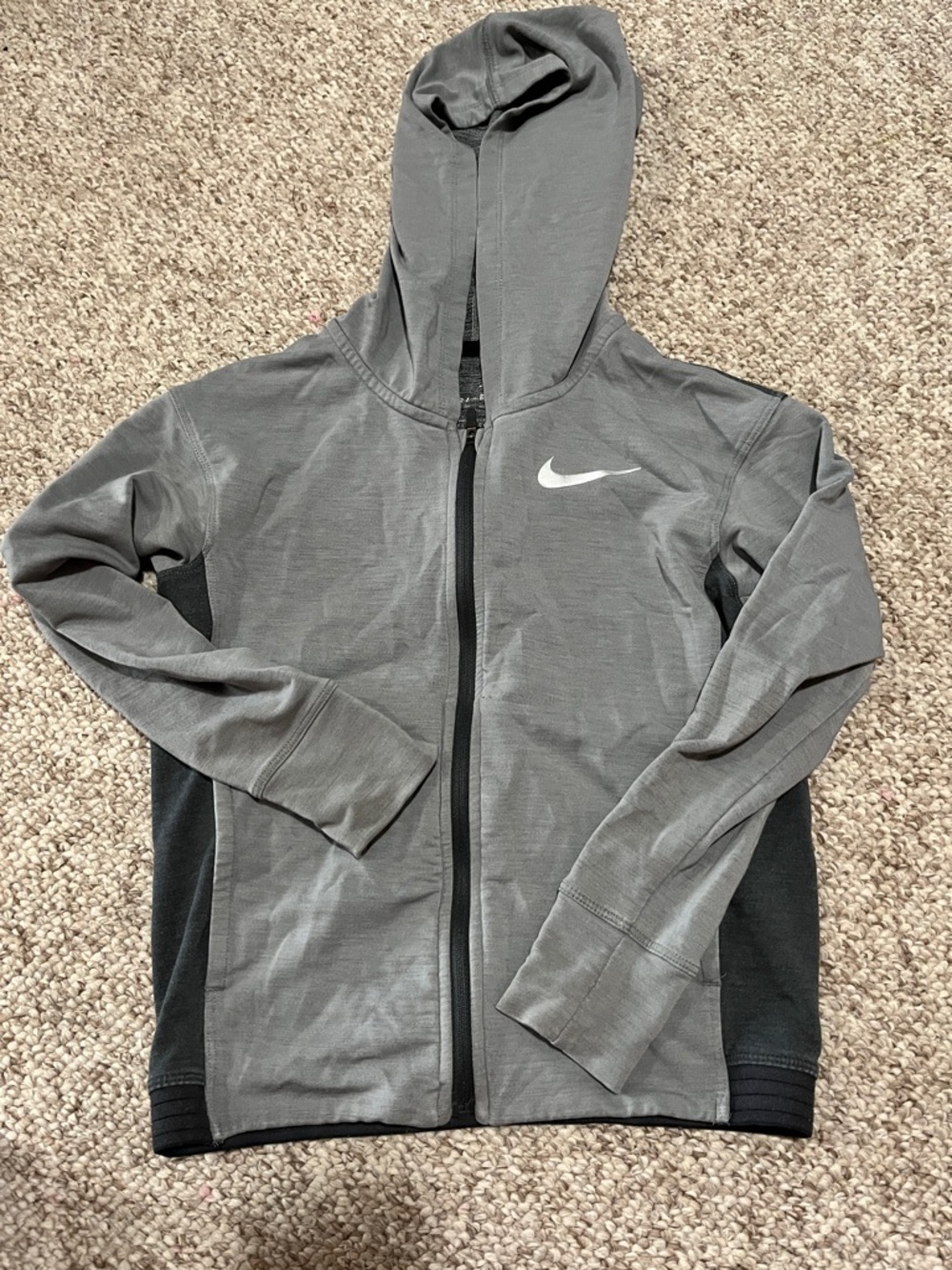 Girls Nike Gray and Black Full-Zip Hoodie